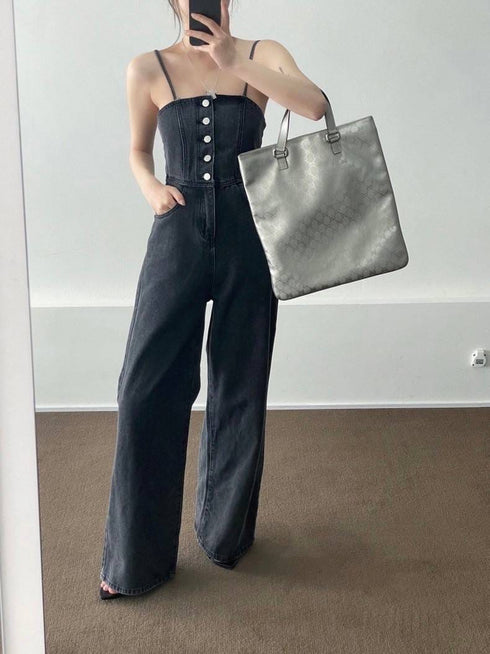 High Street Fashion Denim Jumpsuit